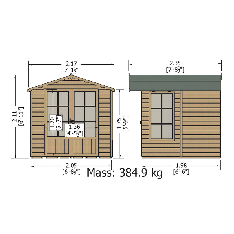 Shire Buckingham Pressure Treated Summerhouse (7x5) BUCK0707PSL-1AA 5060490133430