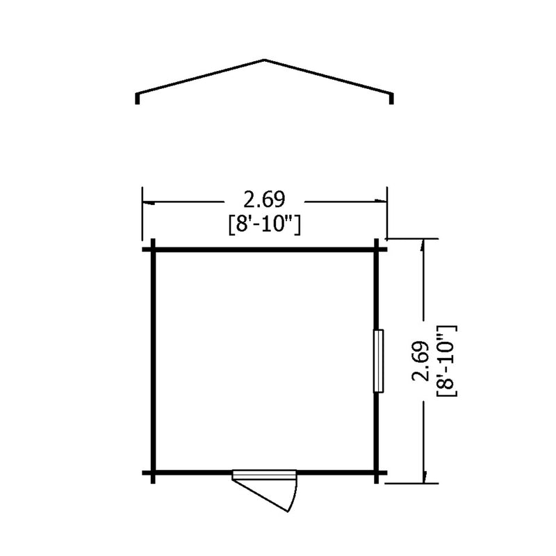 Shire Camelot 19mm Log Cabin (9x9) CAME0909L19-1AA 5060437984446 - Outside Store