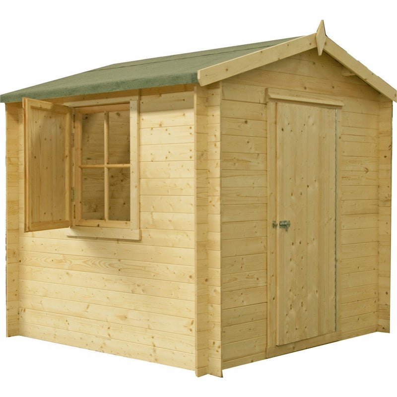 Shire Camelot 19mm Log Cabin (7x7) CAME0707L19-1AA 5060437984422 - Outside Store