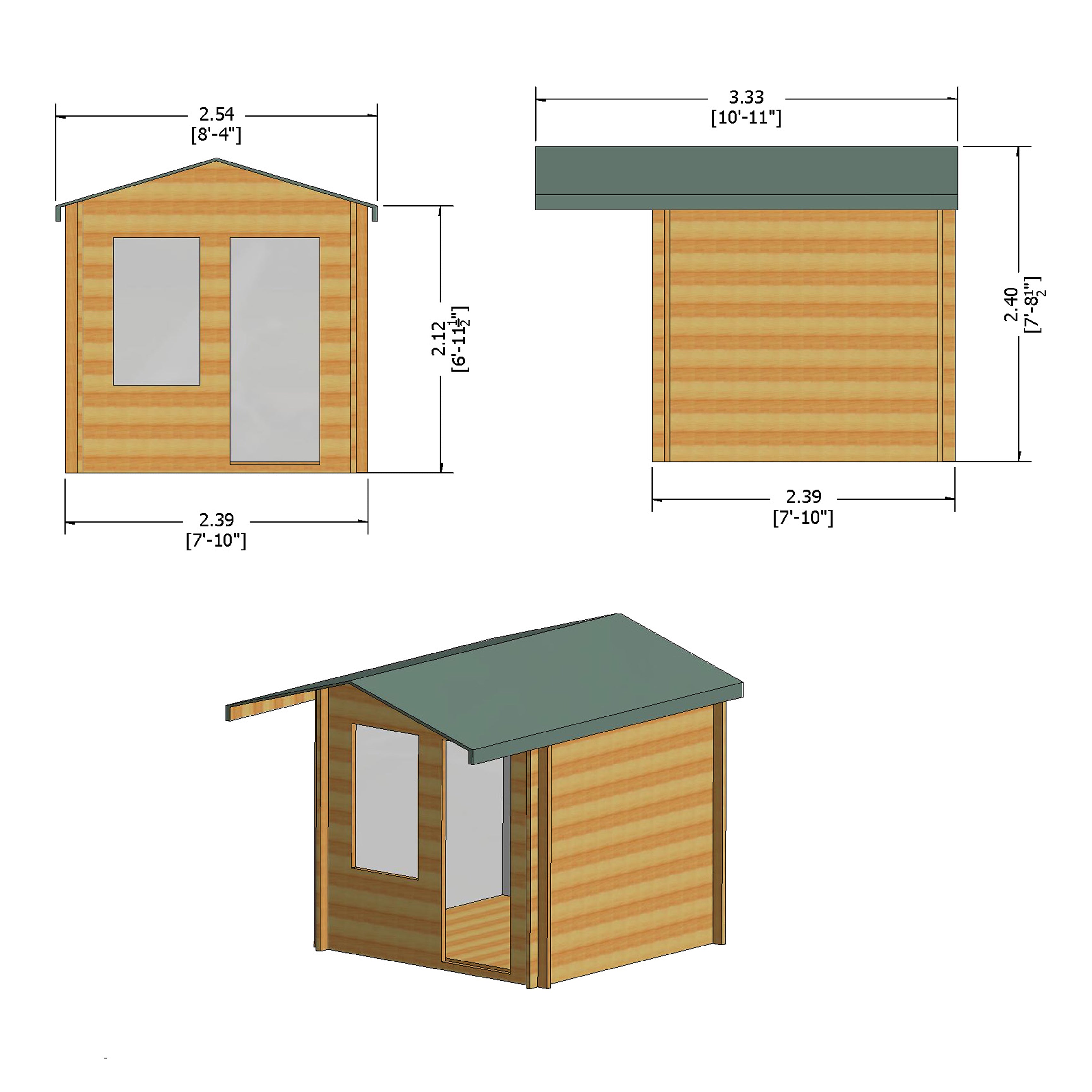 Shire Crinan 19mm Log Cabin (8x8) CRIN0808L19-1AA 5060437988796 - Outside Store