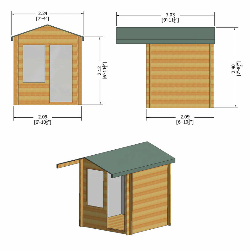 Shire Crinan 19mm Log Cabin (7x7) CRIN0707L19-1AA 5060437988789 - Outside Store