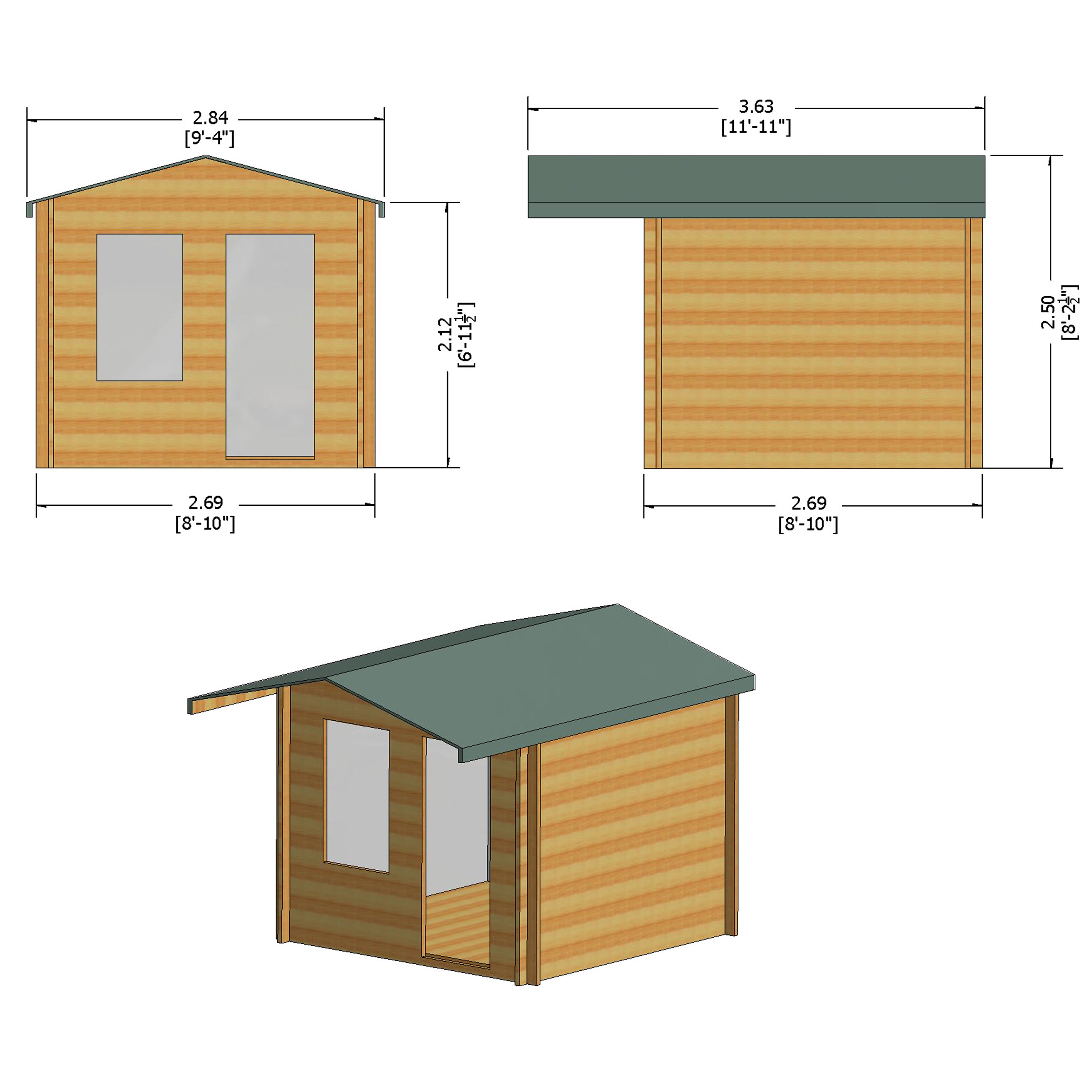 Shire Crinan 19mm Log Cabin (9X9) CRIN0909L19-1AA 5060437988802 - Outside Store