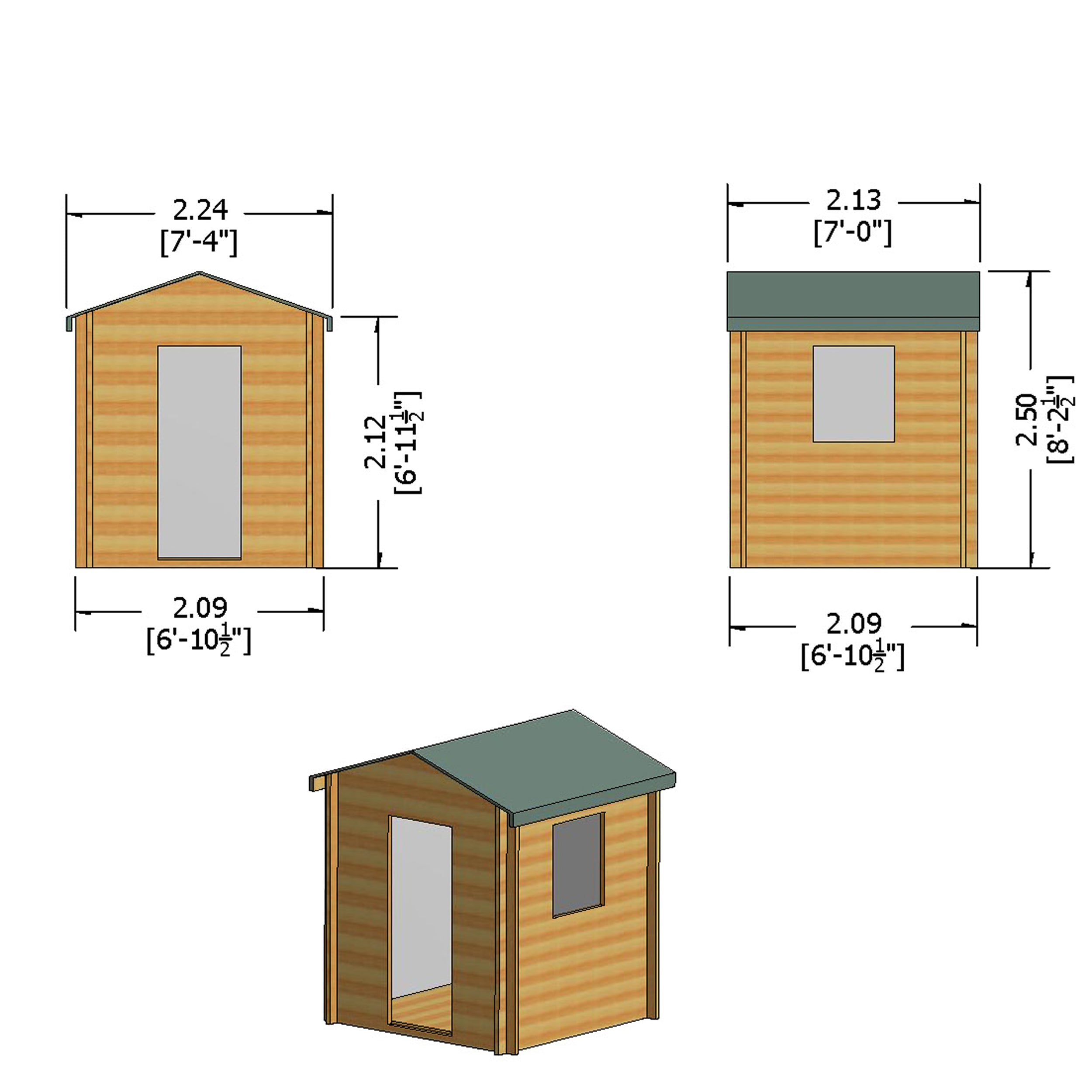 Shire Danbury 19mm Log Cabin (7x7) DANB0707L19-1AA 5060437988819 - Outside Store