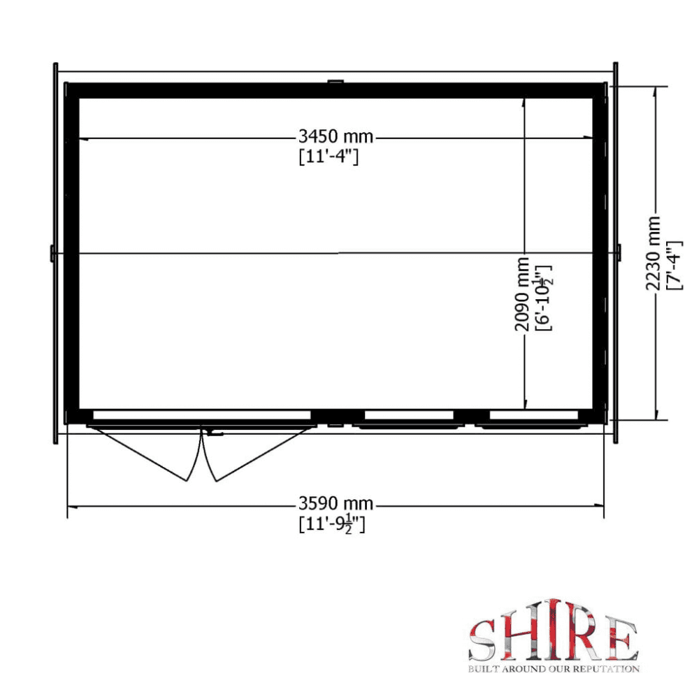 Shire Garden Studio Office Summerhouse (12x7) GDNO1207DLL-1AA 5060490131207