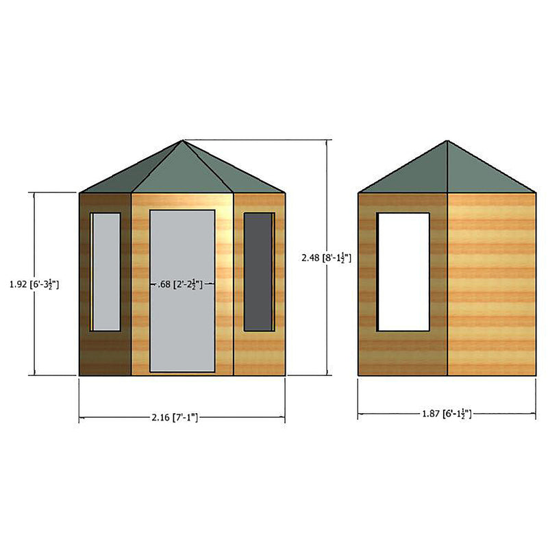 Shire Gazebo Pressured Treated Summerhouse (7x6) GSHE0606PSL-1AA 5060490133447