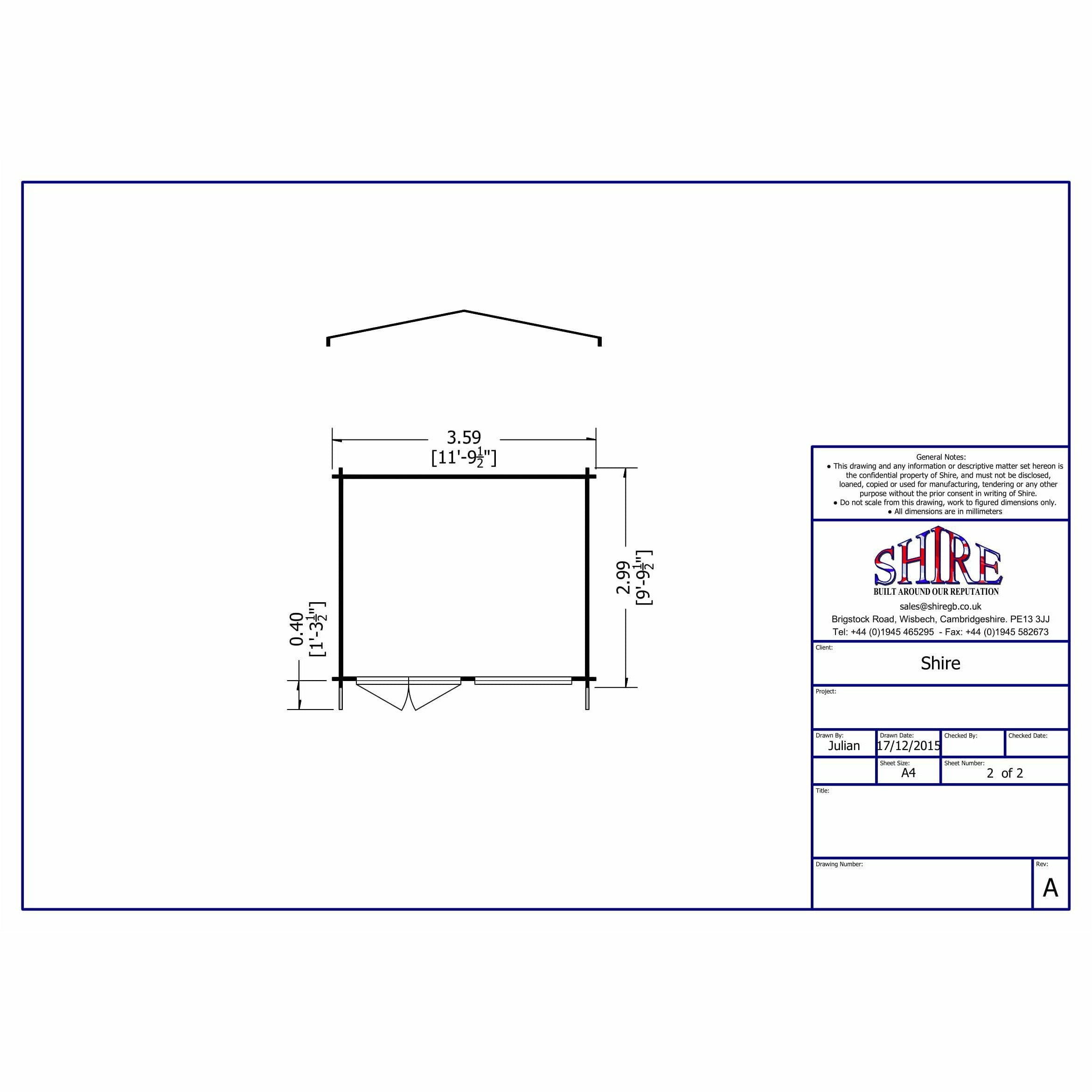 Shire Hale 28mm Log Cabin (12x10) HALE1210L28-1AA - Outside Store