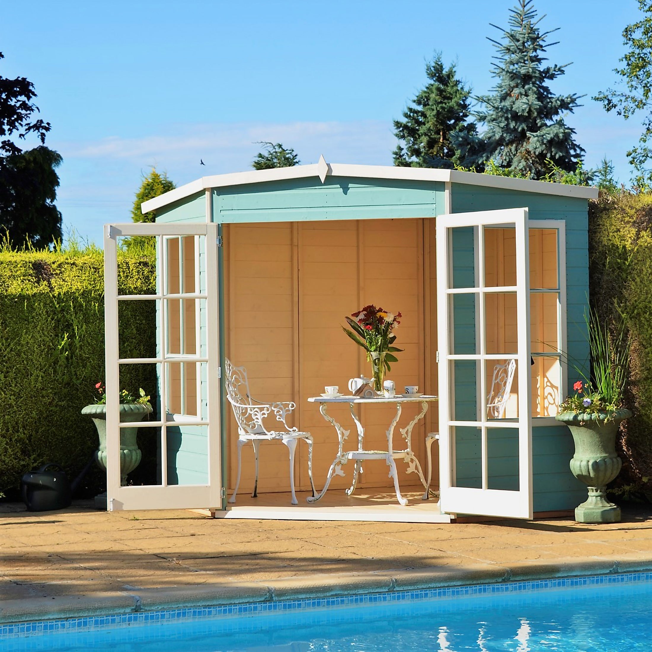 Shire Hampton Corner Summerhouse (7x7) HAMP0707DSL-1AA 5060437982015 - Outside Store