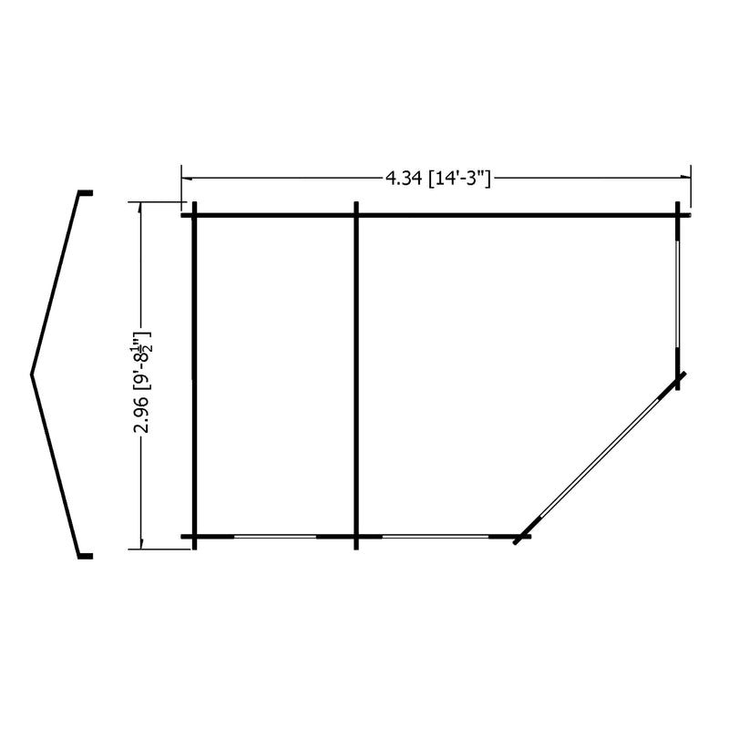 Shire Leygrove 28mm Corner Log Cabin (10x14) LEYG1014L28-1AA - Outside Store