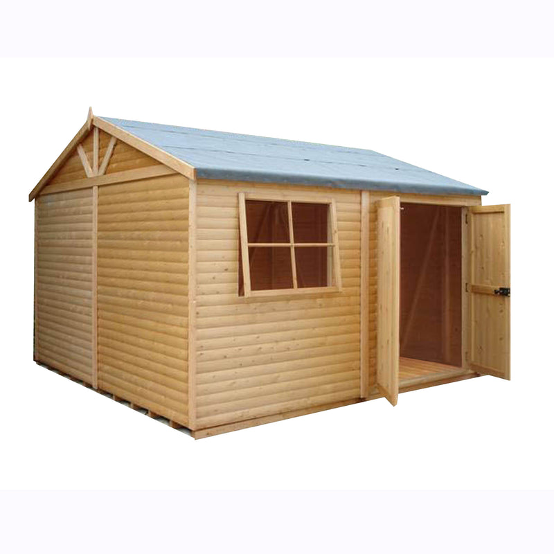 Shire Mammoth Loglap Premium Shed Range Double Door (12x12) MAMM1212DLL-1AA 5060490133362 - Outside Store