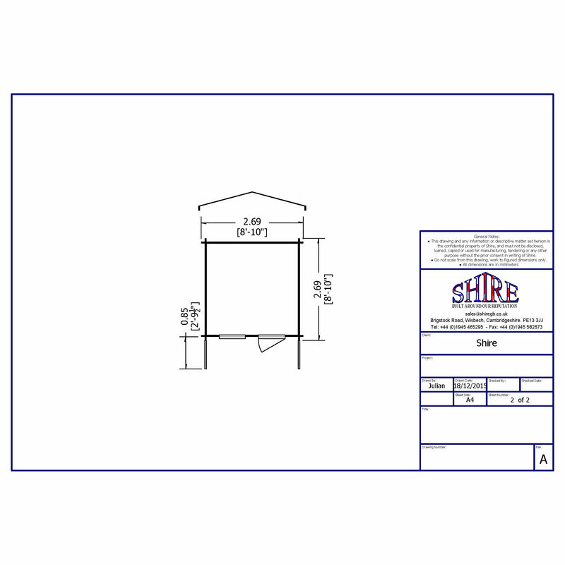 Shire Maulden 19mm Log Cabin With Veranda (9x9) MAUV0909L19-1AA 5060437984477 - Outside Store