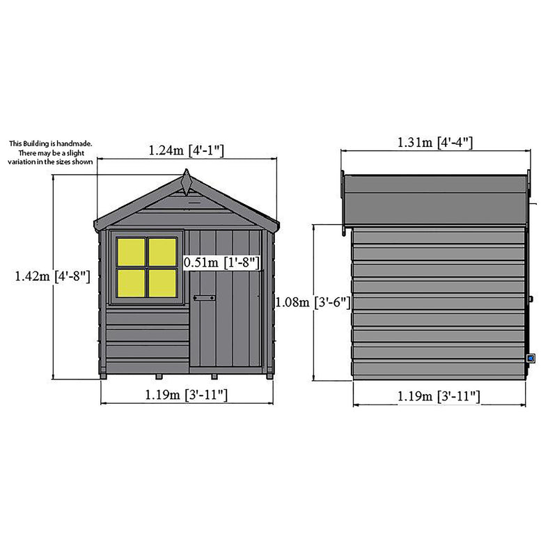 Shire Playhut Playhouse (4x4) PLHT0604DSL-1AA 5060490130286 - Outside Store