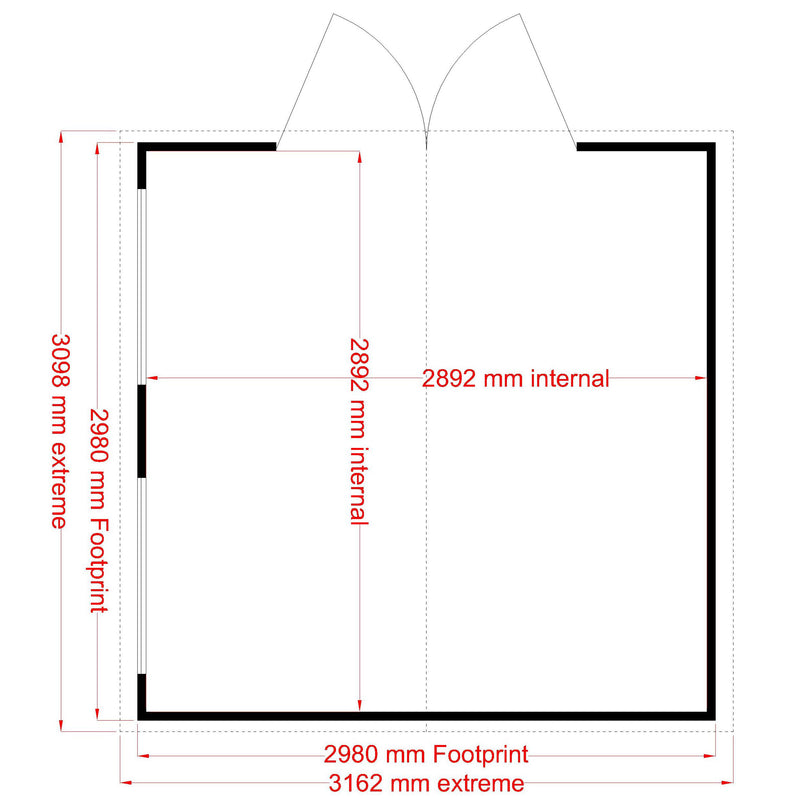 Shire Workspace Premium Shed Range Double Door (10x10) WKSP1010DSL-1AA 5060490130194 - Outside Store