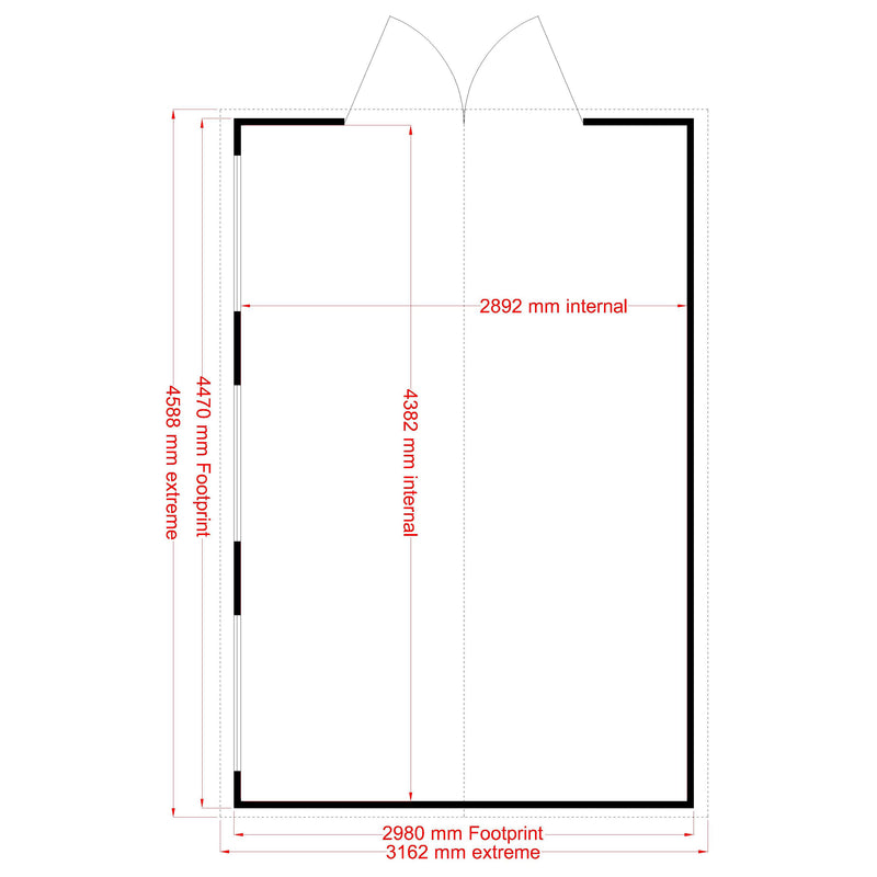 Shire Workspace Premium Shed Range Double Door (10x15) WKSP1015DSL-1AA 5060437987171 - Outside Store